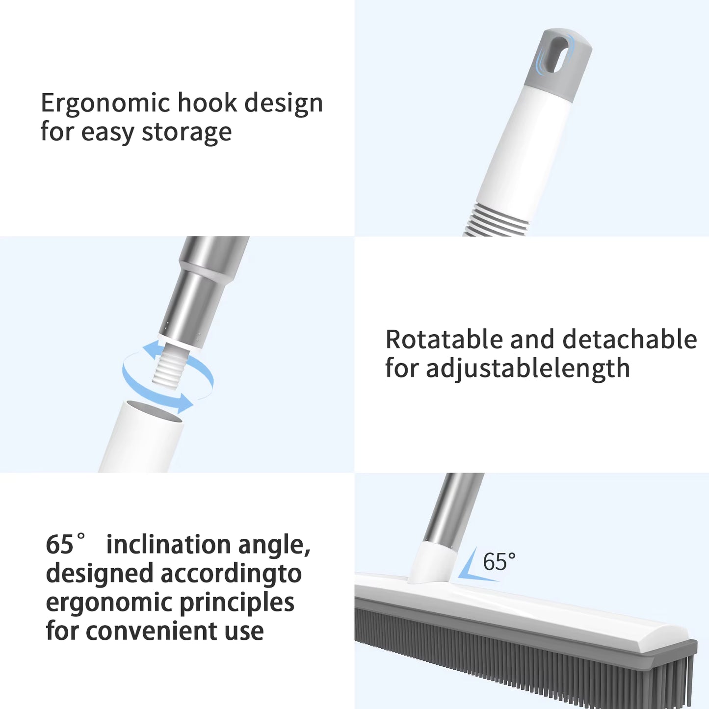 Pet Hair Remover Rubber Broom for Carpet & Hard Floors1